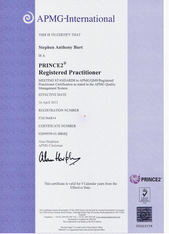 Registered PRINCE2 Practitioner